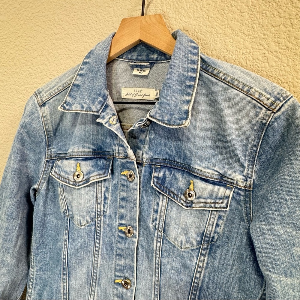 3/$20 H&M L.O.G.G. Classic Light Wash Denim Jacket Women’s Size 8 - Picture 7 of 14